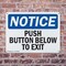 Signmission Exit Sign, Plastic, 10 in W, 7 in H, Push Button Below To Exit OS-2PACK-NS-P-710-L-17924 - alternate 8